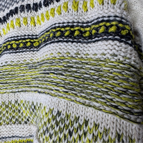 Moth cardigan knit crochet sparkly gold thread boho warm cozy pockets green luxe - Picture 14 of 15